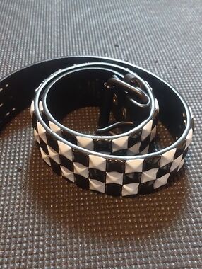 Black And White Studded Belt